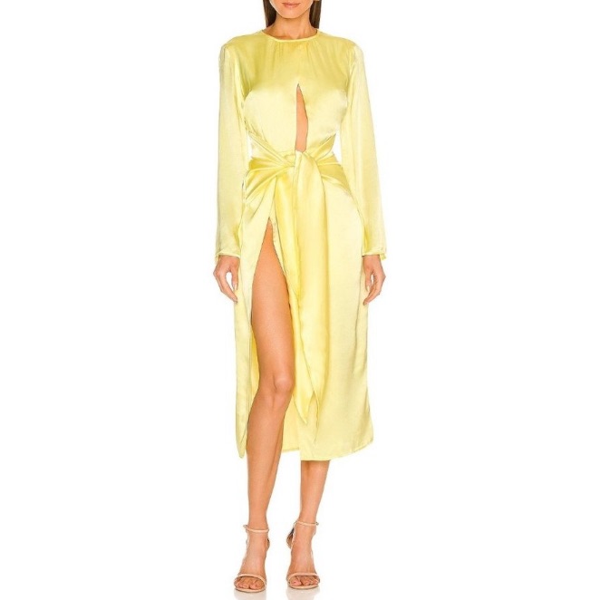 Nwt Atoir The Aries Satin Dress In Lemon Drop